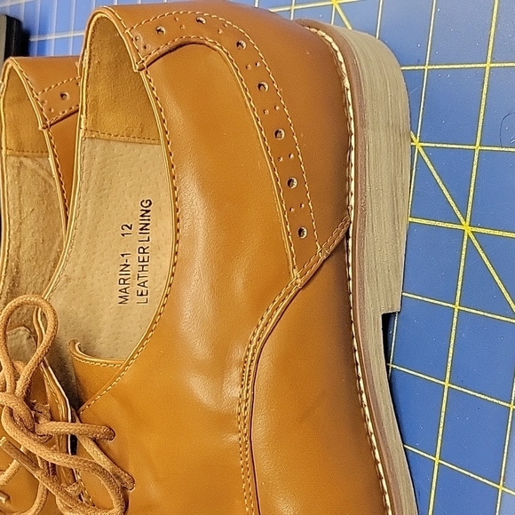 Flying Deer Leather Lining Men's Shoes Brown Size 12 Marin-1 - Picture 6 of 9